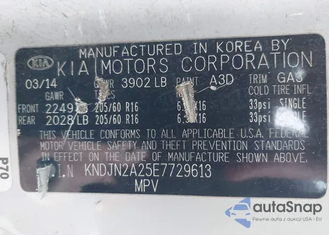 2014 Kia Soul from USA, damaged, VIN KNDJN2A25E7729613